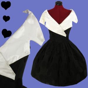  Vintage 80s TADASHI Full Skirt PROM Party Dress M